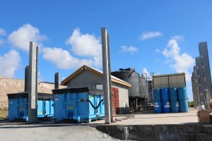 The new containerised state-of-the-art water filtration system at the Nevis Water Department’s Hamilton Estate Reservoir site at Hamilton on November 26, 2020