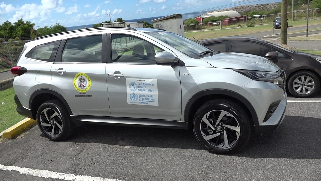 The new Toyota Rush SUV donated to the Ministry of Health in the Nevis Island Administration by the Pan American Health Organization on December 11, 2020