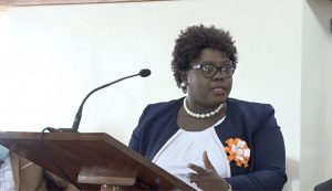 Hon. Hazel Brandy-Williams, Junior Minister of Health in the Nevis Island Administration delivering her presentation during the Budget Debate in the Nevis Island Assembly on December 09, 2020