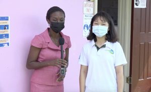 Mrs. Renell Daniel, School Meals Coordinator in the Department of Education of the Nevis Island Administration, and Ms. Wendy Tsai, a nutritionist from Taiwan working with the School Meals Programme