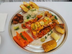 Mixed Grilled Seafood Platter by Ms. Davinsia Bartlette who placed second in the Ministry of Tourism’s first Creative Seafood Dish Competition on May 03, 2021