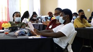 Participants at the Department of Education’s Prospective Teachers Course 2021 opening ceremony on July 19, 2021, at the Jessups Community Centre