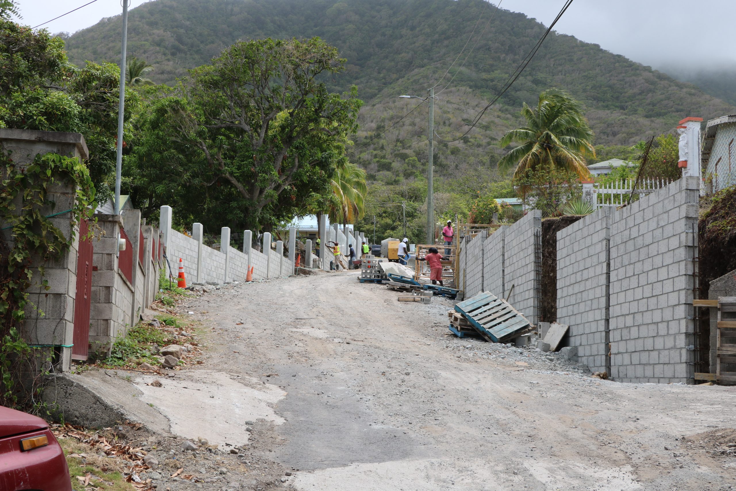 Ongoing work on the Butlers Road Rehabilitation and Restoration Project on July 12, 2021