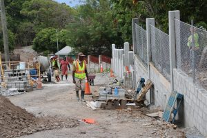 Ongoing work on the Butlers Road Rehabilitation and Restoration Project on July 12, 2021