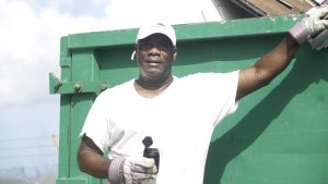 Hon. Alexis Jeffers, Area Representative for St. James' Parish during the white goods clean-up exercise in the parish on October 16, 2021, in celebration of the10th anniversary of his election to the Nevis Island Assembly  