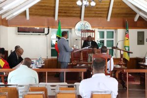 The Nevis Island Assembly in session with Hon. Farrel Smithen President of the Assembly presiding (file photo)