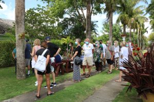 Passengers from the MS World Navigator on tour at the Nevis Botanical Gardens during the vessel’s inaugural call to Nevis on October 24, 2021  