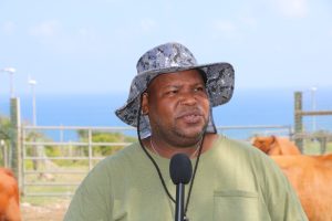 Mr. Rohan Claxton, Livestock Extension Officer in the Department of Agriculture on Nevis, with responsibility for Production on the Maddens Stock Farm on October 29, 2021