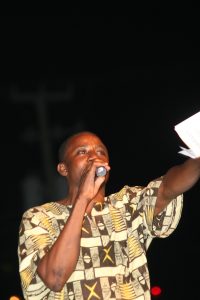 Chesley “Faro” Davis on stage MCing at a local event (file photo)