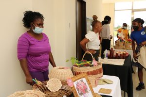 The art of basket weaving and products of a small business on display at the Department of Gender Affairs’ Gender Expo ‘22 at the Malcolm Guishard Recreational Grounds at Pinney’s on March 18, 2022