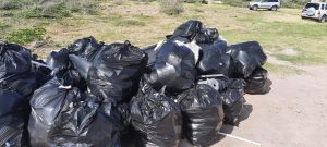 A fraction of the garbage collected at the beach clean-up in the St. George Parish in February at a month-long clean-up exercise funded and organised by Hon. Eric Evelyn, Area Representative