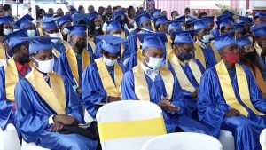 Another section of the Charlestown Secondary School Graduating Class of 2021 at the graduating ceremony at the Nevis Cultural Village on March 02, 2022