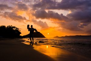 Enjoying a romantic sunset at a secluded beach on Nevis (photo provided)