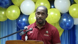 Mr. Paul Queeley, Director of the Consumer Affairs Department in St. Kitts delivering remarks at a recent joint retreat at the Malcolm Guishard Recreational Park at Pinney’s hosted by the department