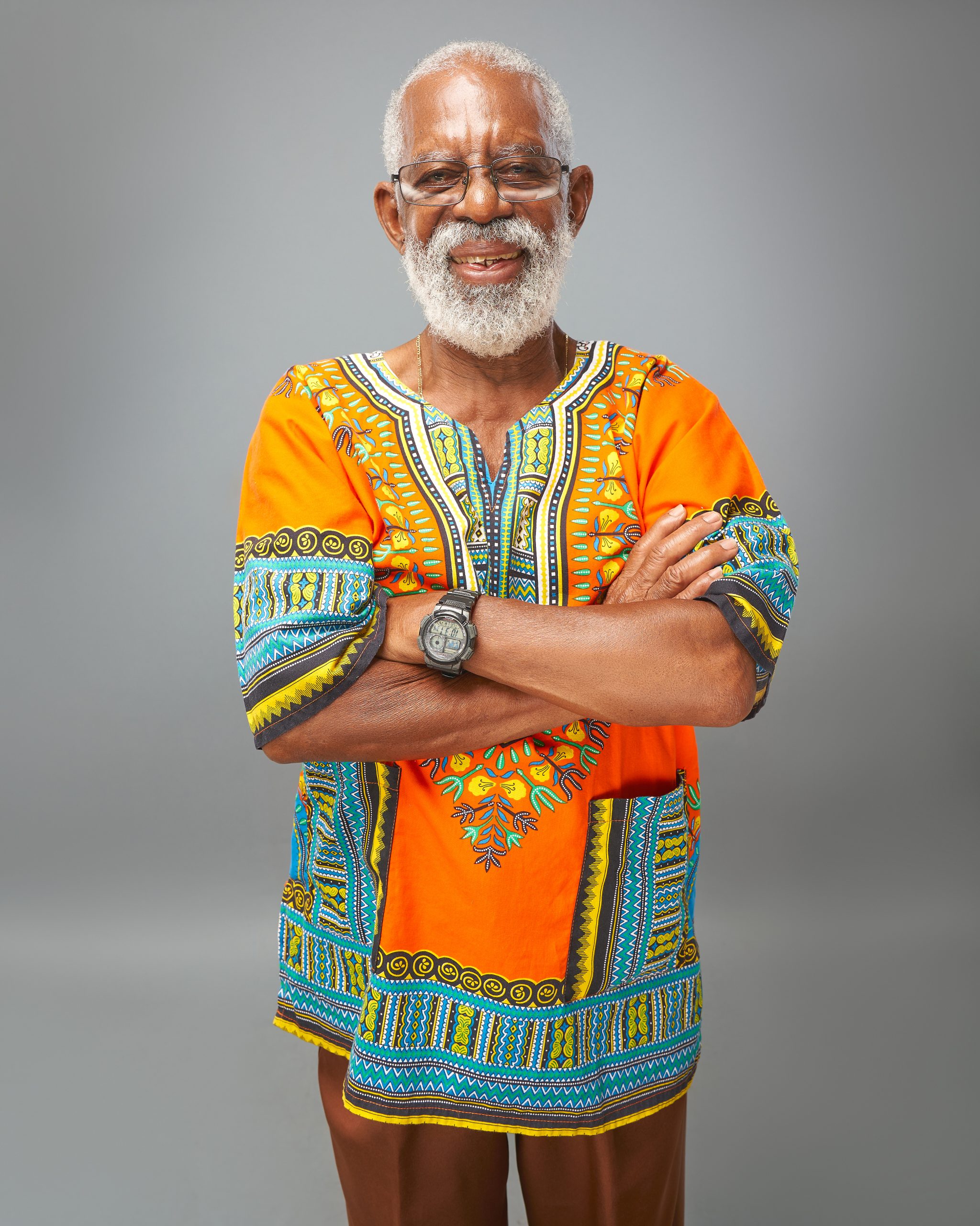 Mr. William Wentworth Dore affectionately known as “Zhumbye Di Ggii,” the Patron for Culturama 48 (photo courtesy Ryan Maynard)