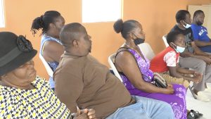 Some members of the St. James Parish including Mr. Amoy Nisbett, the organizer of a fund-raising activity in the St. James Parish (second from right) for two dialysis patients from the community at the handing over ceremony hosted by the Brick Kiln Community Group at the Franklyn Browne Community Centre in Combermere on June 11, 2022