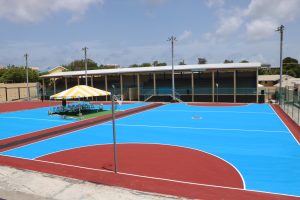 A section of the newly refurbished Cicely Grell-Hull Dora Stevens Netball Complex in Charlestown moments before its official reopening