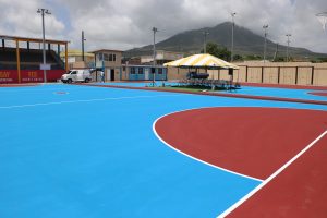 Another view of the newly refurbished Cicely Grell-Hull Dora Stevens Netball Complex in Charlestown moments before its official reopening