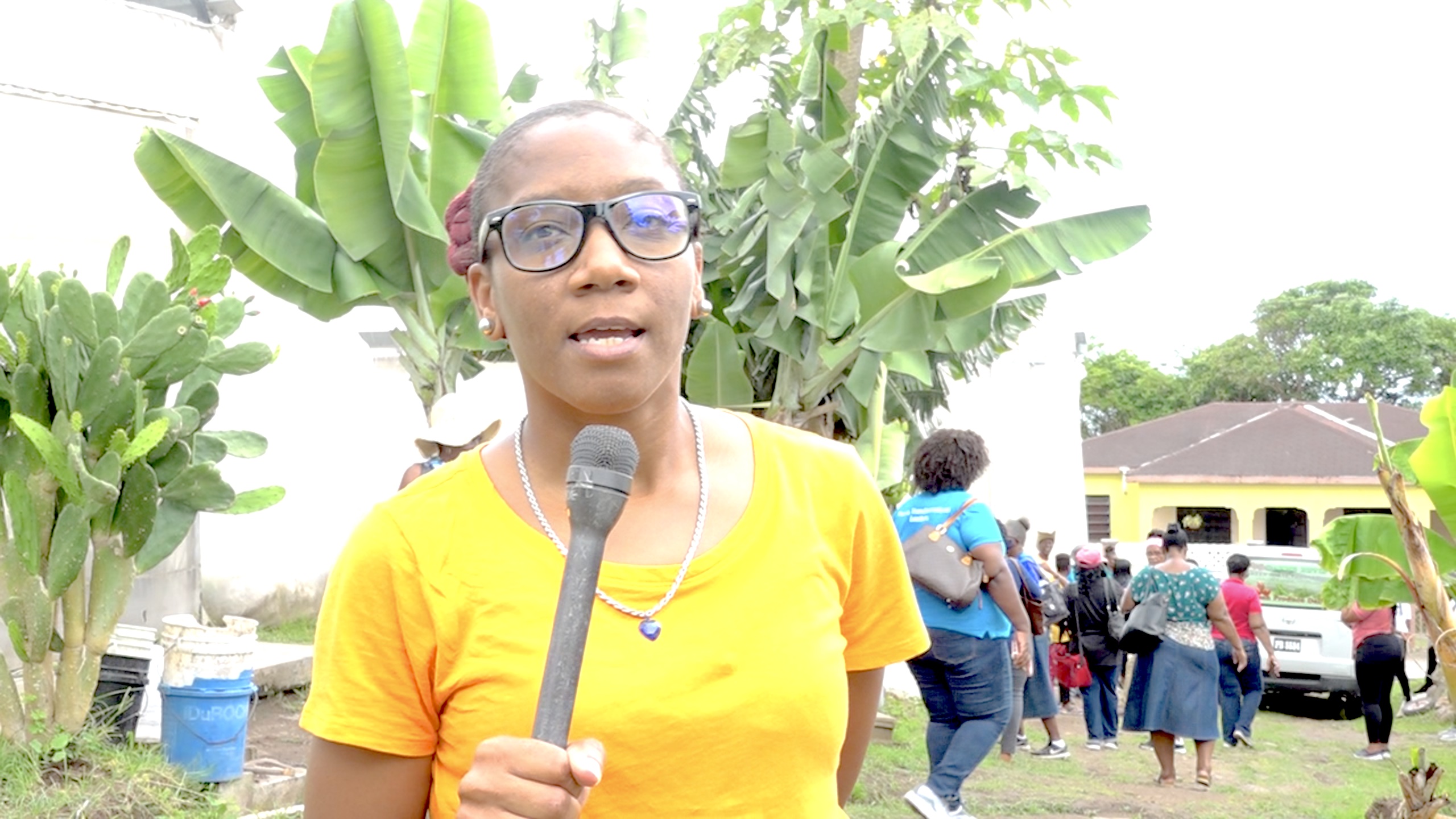 Ms. Corissa Griffin of Nevis, a participant of the three-day historic Agri-preneur Conference for Women and Girls hosted by the Department of Gender Affairs in the Nevis Island Administration, speaking with the Department of Information on August 25, 2022