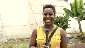 Ms. Eurta Chiverton of St. Kitts, a farmer and participant of the three-day historic Agri-preneur Conference for Women and Girls hosted by the Department of Gender Affairs in the Nevis Island Administration, speaking with the Department of Information on August 25, 2022