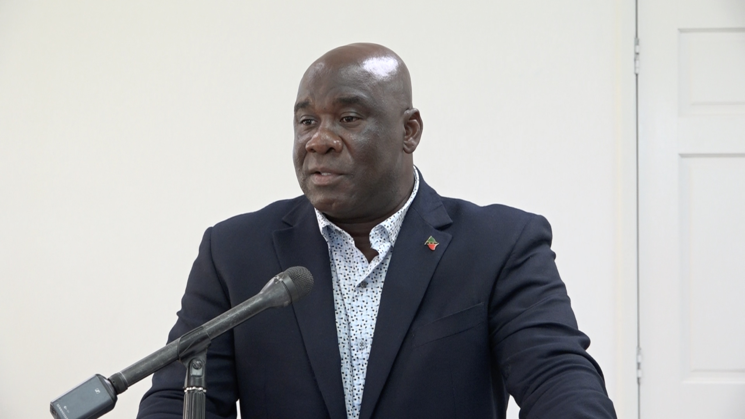 Hon. Alexis Jeffers, Acting Premier of Nevis and Minister of Agriculture delivering remarks at the Opening Ceremony of the historic Agri-preneur Conference for women and girls on August 23, 2022, at the GMBC Building