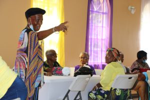 Seniors interacting at the first Seniors Recreational Group Meeting at the Jessups Community Centre on August 30, 2022, in over two years