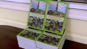 Some of the copies of the book “Beyond The Bush & More” written by Mr. Hanzel Manners of Hull Ground in Gingerland donated to primary and secondary school students on Nevis