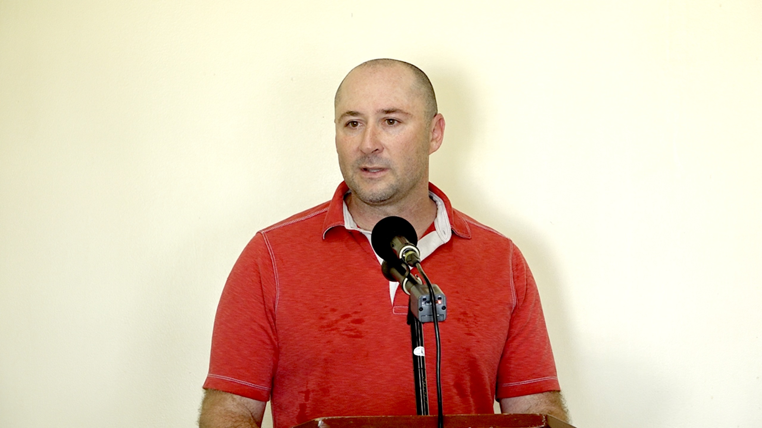 Urologist Dr. Brian Cohen, a member of Urologists Associates, headed by Dr. Dwayne Thwaites, at a press conference at the Alexandra Hospital on January 12, 2023. The team of doctors conduct annual prostate cancer screening clinics on Nevis