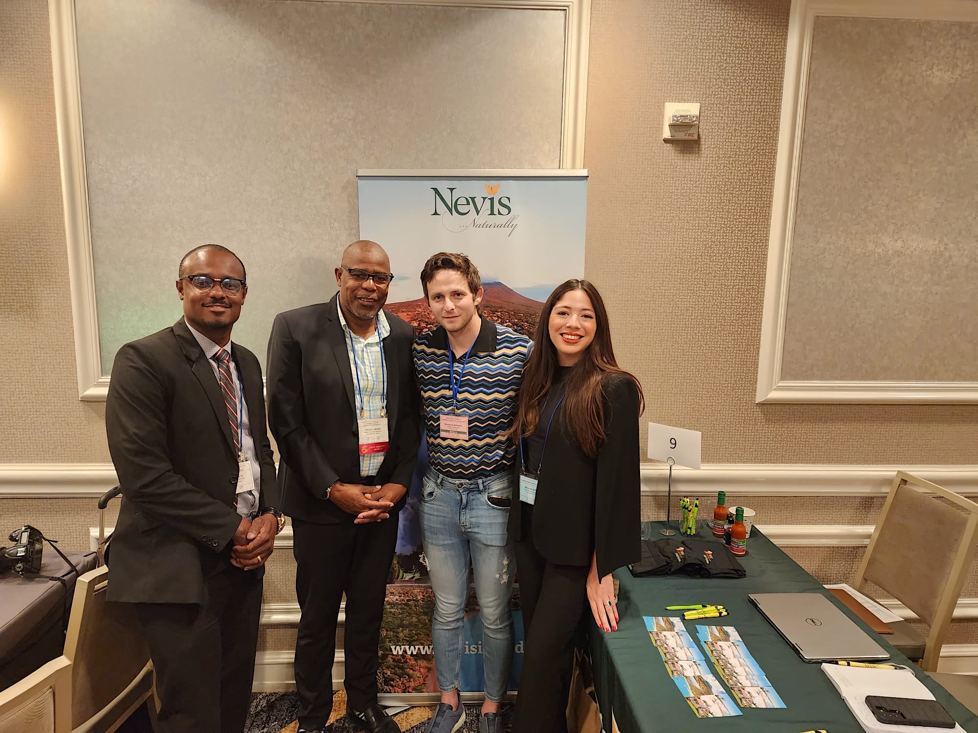 Mr. Devon Liburd, Chief Executive Officer at the Nevis Tourism Authority and Mr. Pheon Jones Sales and Marketing Officer with other participants at the recent Caribbean Tourism Organization’s Caribbean Week 2023 in New York, USA