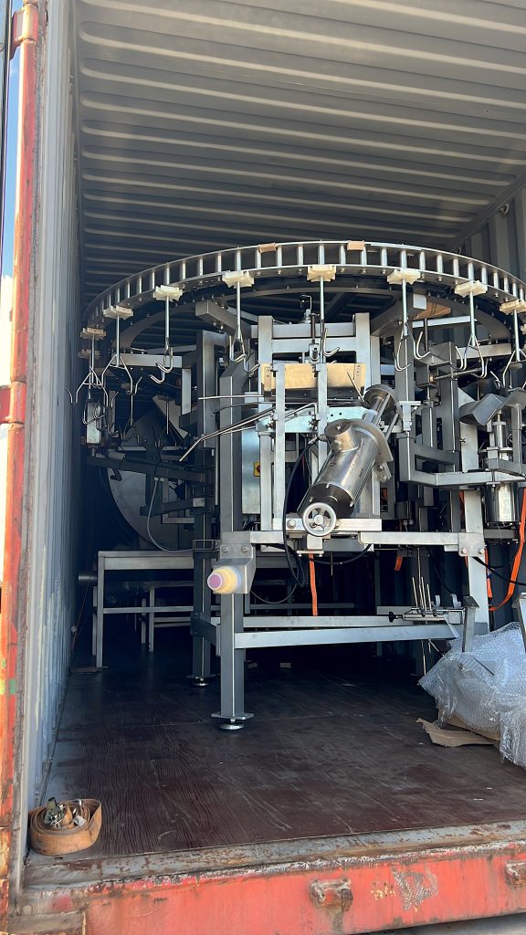 An Auto Carousel Cutting Line for the Nevis Island Administration’s broiler processing plant on its arrival at the Long Point Port on May 26