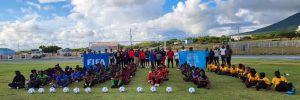 Sports Officers and coaches complete the FIFA Football For Schools workshop on Nevis (Nevis Athletic Stadium, April 30, 2024)